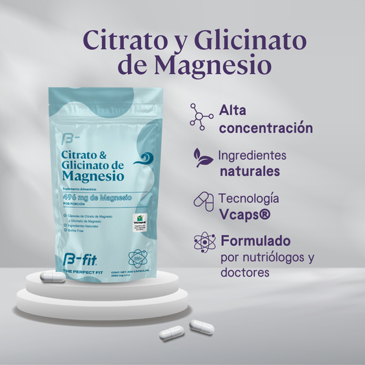 Citrato y Glicinato de Magnesio - 220 Cápsulas