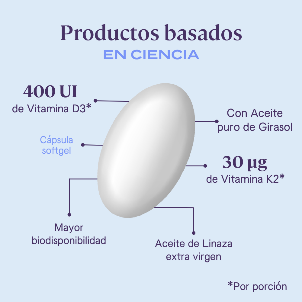 Vitamina D3 + K - 120 Cápsulas