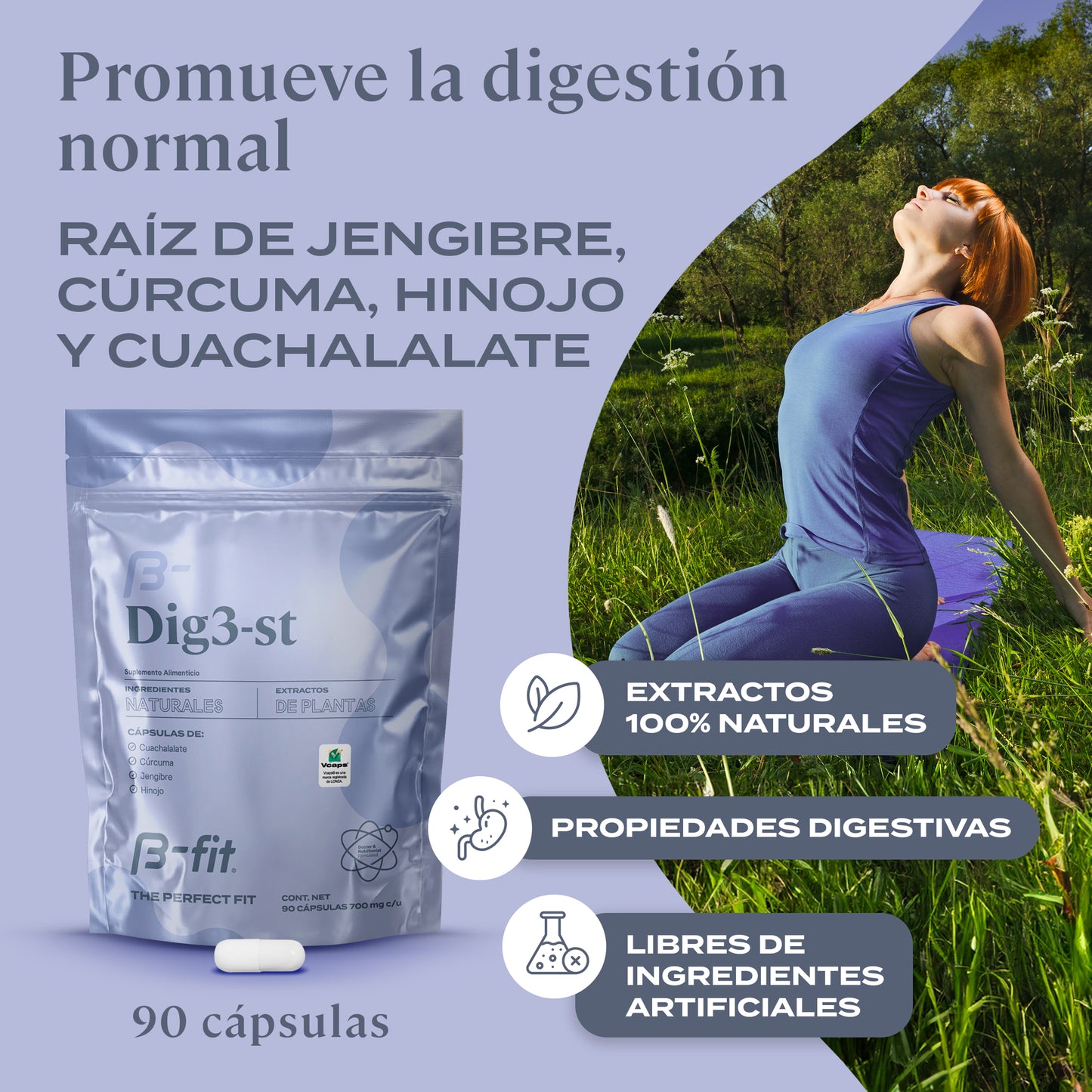 Digestivo herbal DIG3-ST - 90 Cápsulas