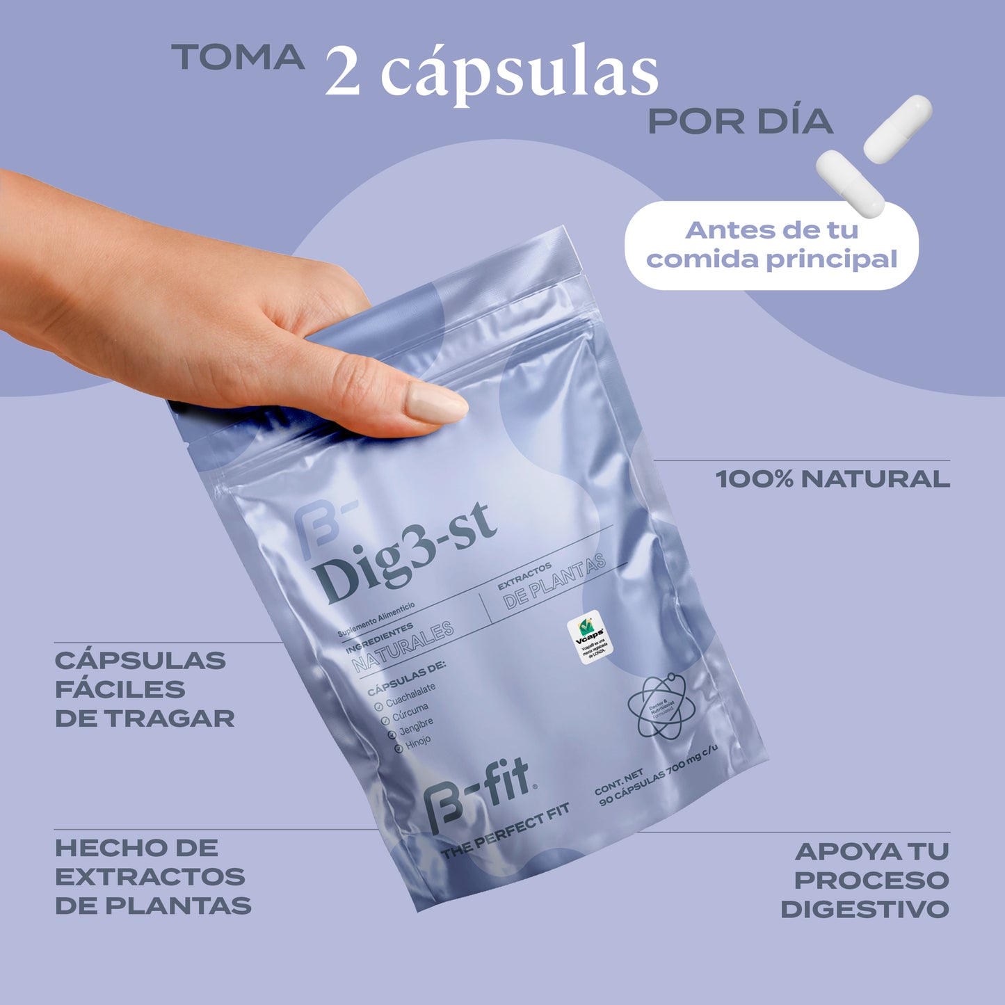 Digestivo herbal DIG3-ST - 90 Cápsulas