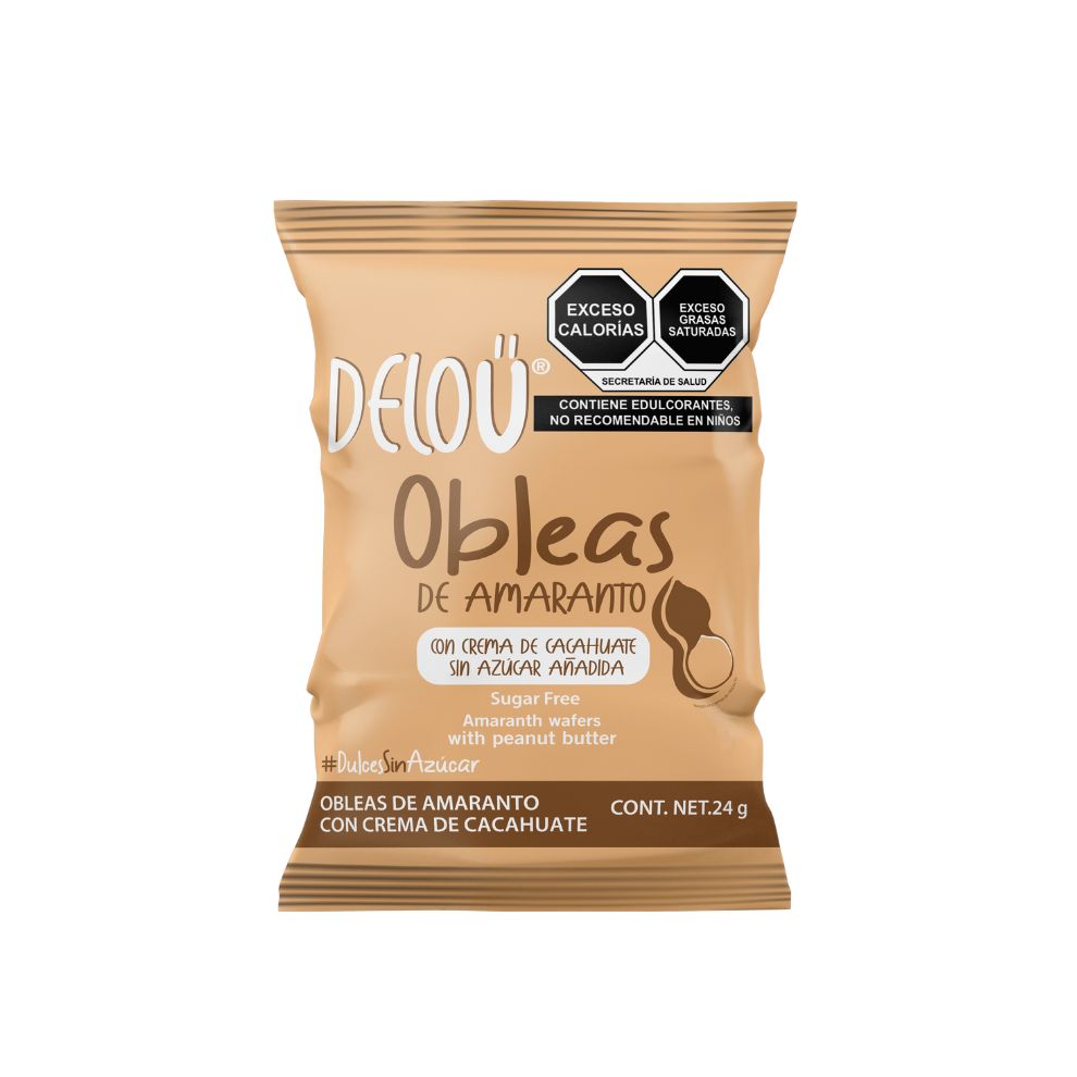 Deloü Obleas con Proteína Vegana Rellenas de Crema de Cacahuate
