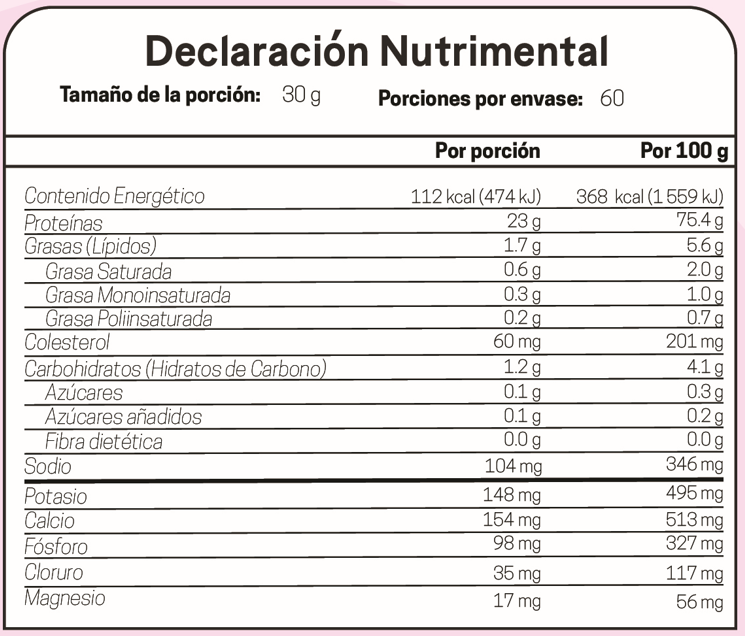 Proteína Whey sabor Vainilla - 1.8 kg (60 servicios)