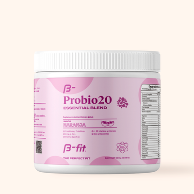 ProBio20 | Prebióticos y Probióticos en polvo + 20 vitaminas y minerales - 60 porciones