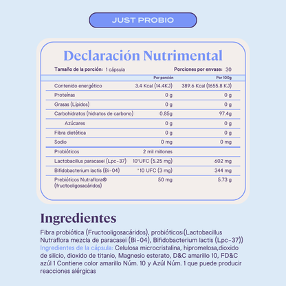 Just Probio probióticos y prebióticos DuoCap®