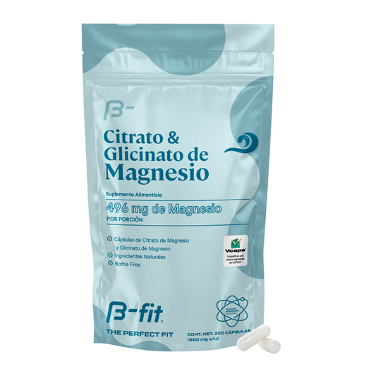 Citrato y Glicinato de Magnesio - 220 Cápsulas