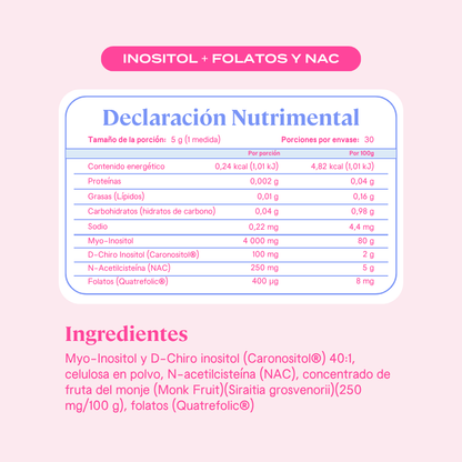 Inositol 40:1 + Folatos y NAC - Polvo
