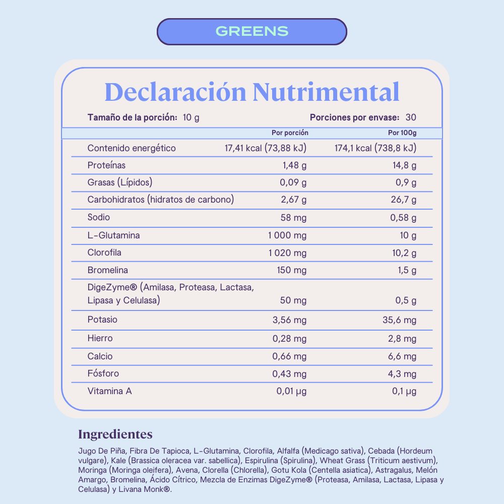 B-Greens Jugo Verde en Polvo - 30 porciones