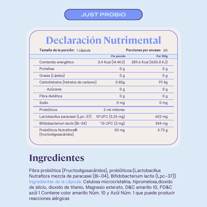 Just Probio probióticos y prebióticos DuoCap®