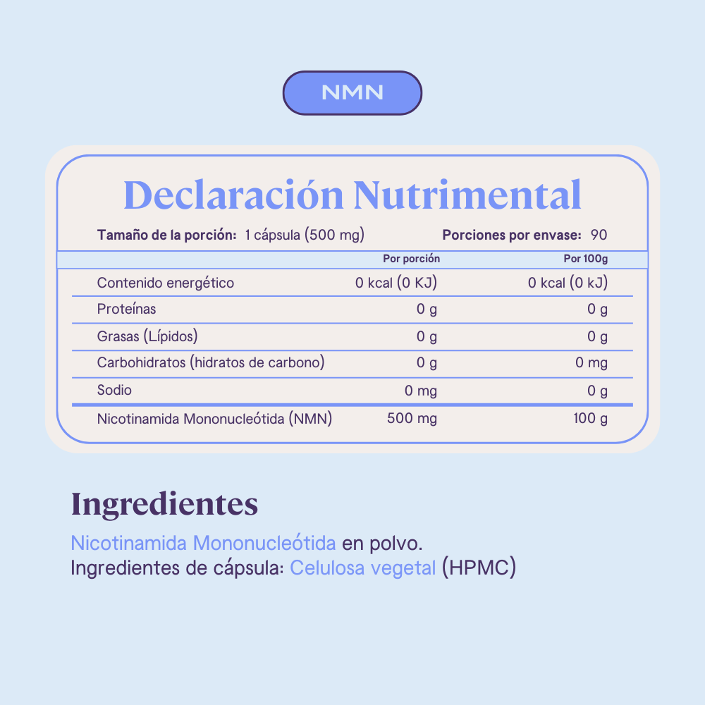 NMN (Nicotinamide Mononucleotide) - 90 Cápsulas