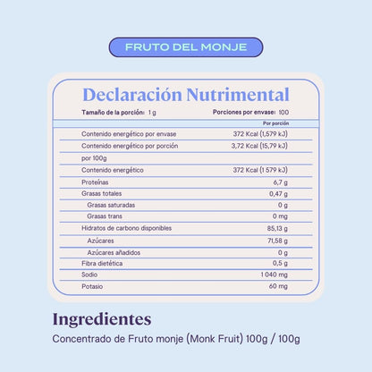 Monk Fruit 100% Puro | 100g