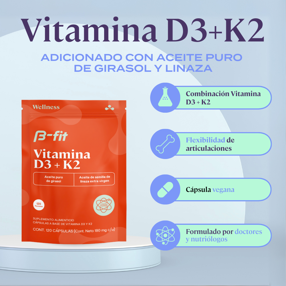 Vitamina D3 + K - 120 Cápsulas