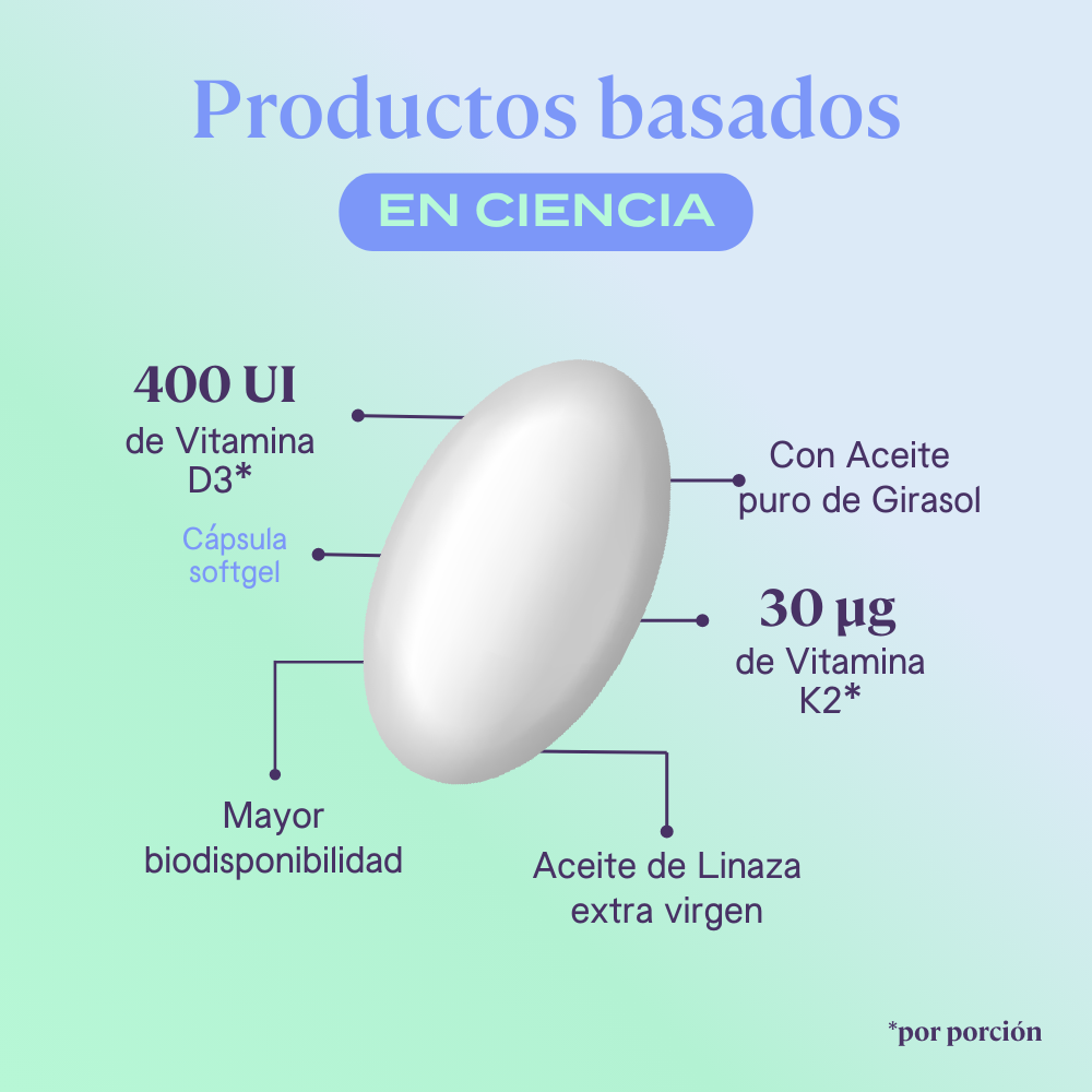 Vitamina D3 + K - 120 Cápsulas