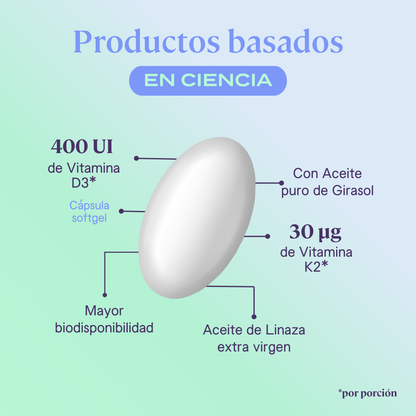 Vitamina D3 + K - 120 Cápsulas
