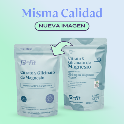 Citrato y Glicinato de Magnesio - 220 Cápsulas | 55 porciones