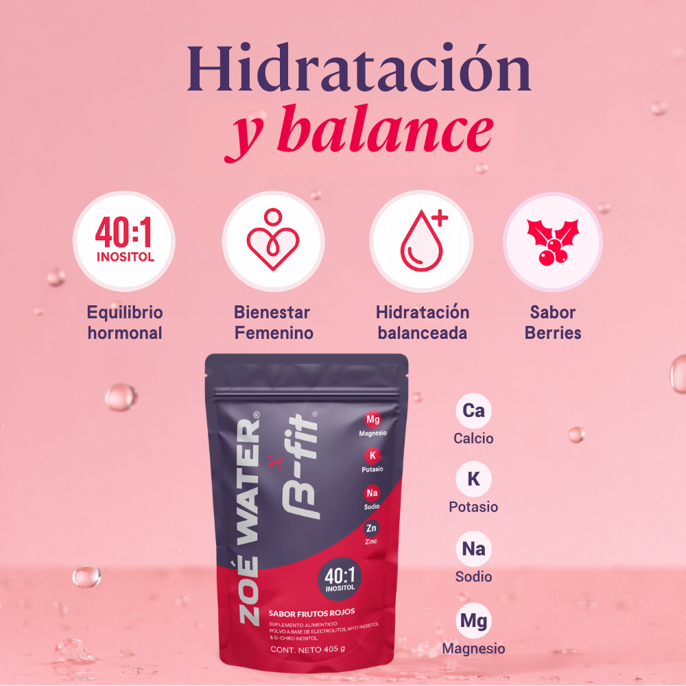 Electrolitos con Inositol Zoé Water x B-Fit - Polvo