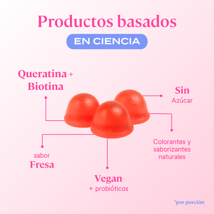 Gomitas Queratina + Biotina - 90 Gomitas | 30 porciones