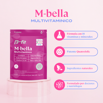 M-Bella Multivitamínico Mujer - 60 Cápsulas | 30 Porciones