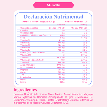 M-Bella Multivitamínico Mujer - 60 Cápsulas | 30 Porciones