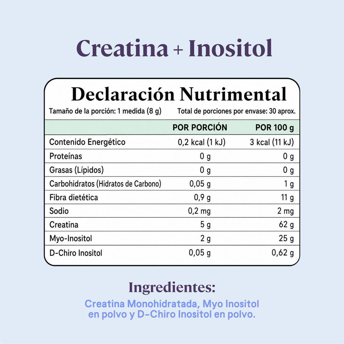 Creatina + Inositol - 30 porciones