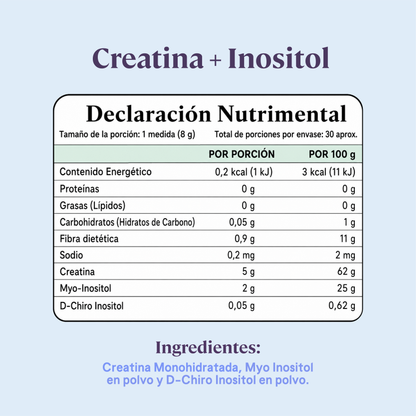 Creatina + Inositol - 30 porciones