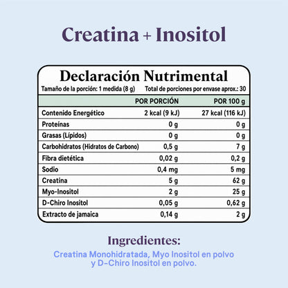 Creatina + Inositol - 30 porciones