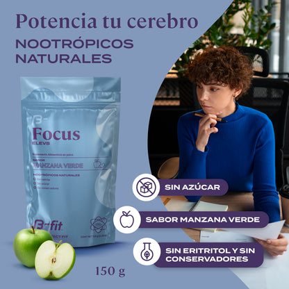 Nootrópicos Naturales | Focus Elev8 sabor manzana verde - 150g