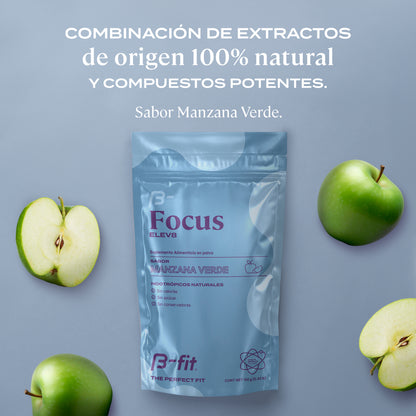 Nootrópicos Naturales | Focus Elev8 sabor manzana verde - 150g
