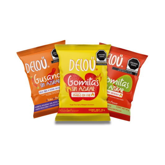 Deloü Gomitas Mix Vegano con Chile - 12 piezas