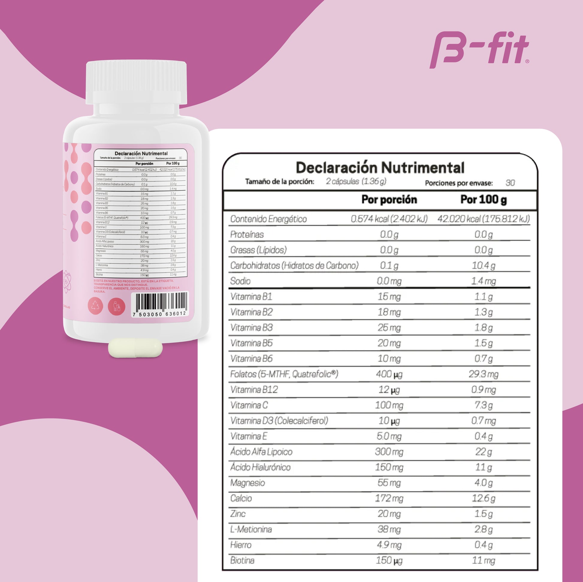 tabla nutrimental