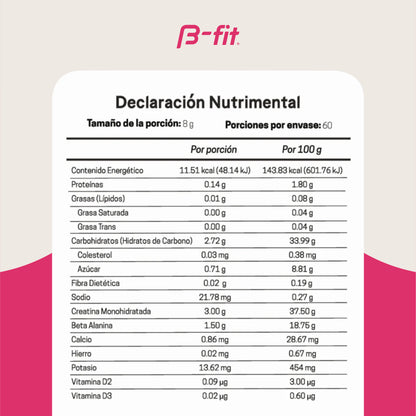 Force Pre Entreno con Creatina + Beta Alanina + Red Beet - 60 porciones