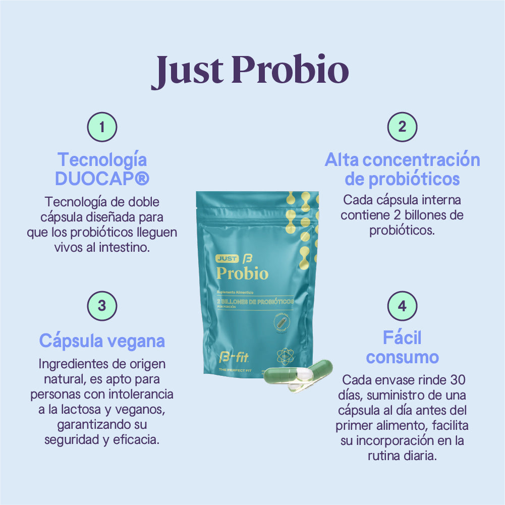 Just Probio probióticos y prebióticos DuoCap®