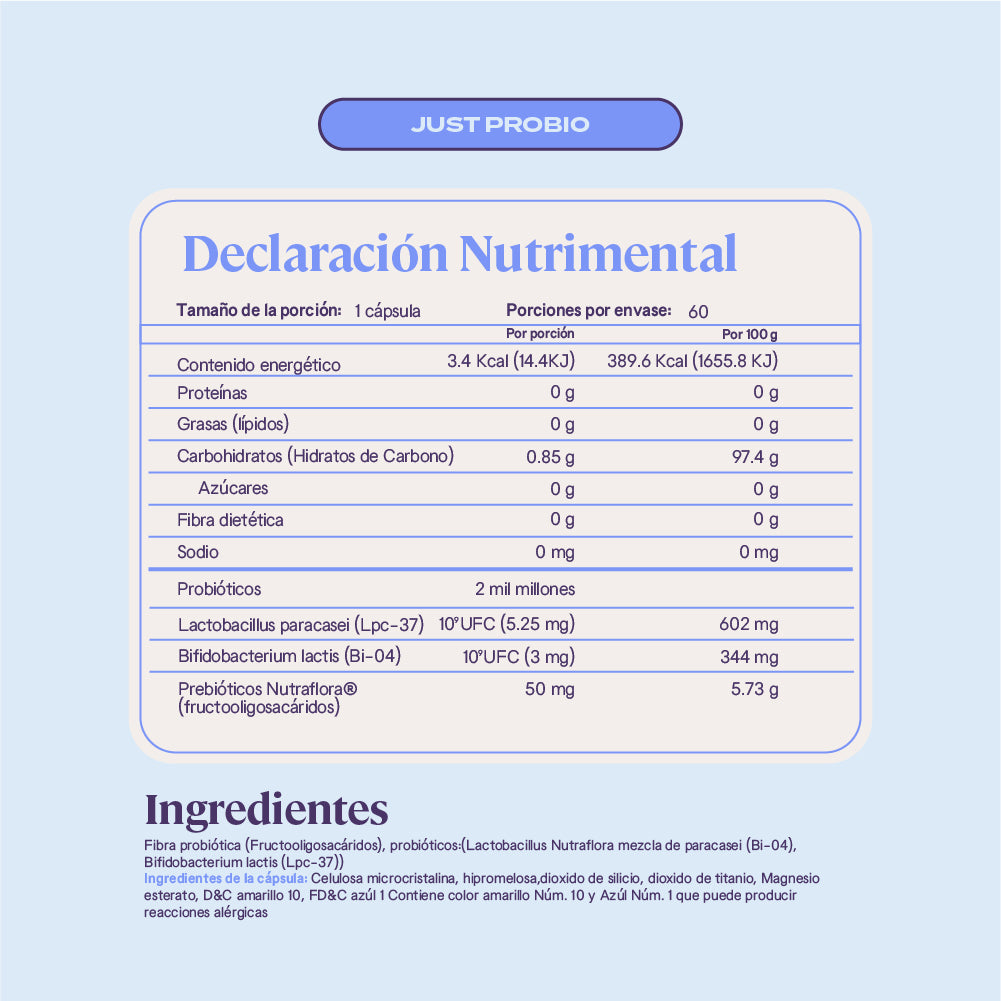 Just Probio probióticos y prebióticos DuoCap®