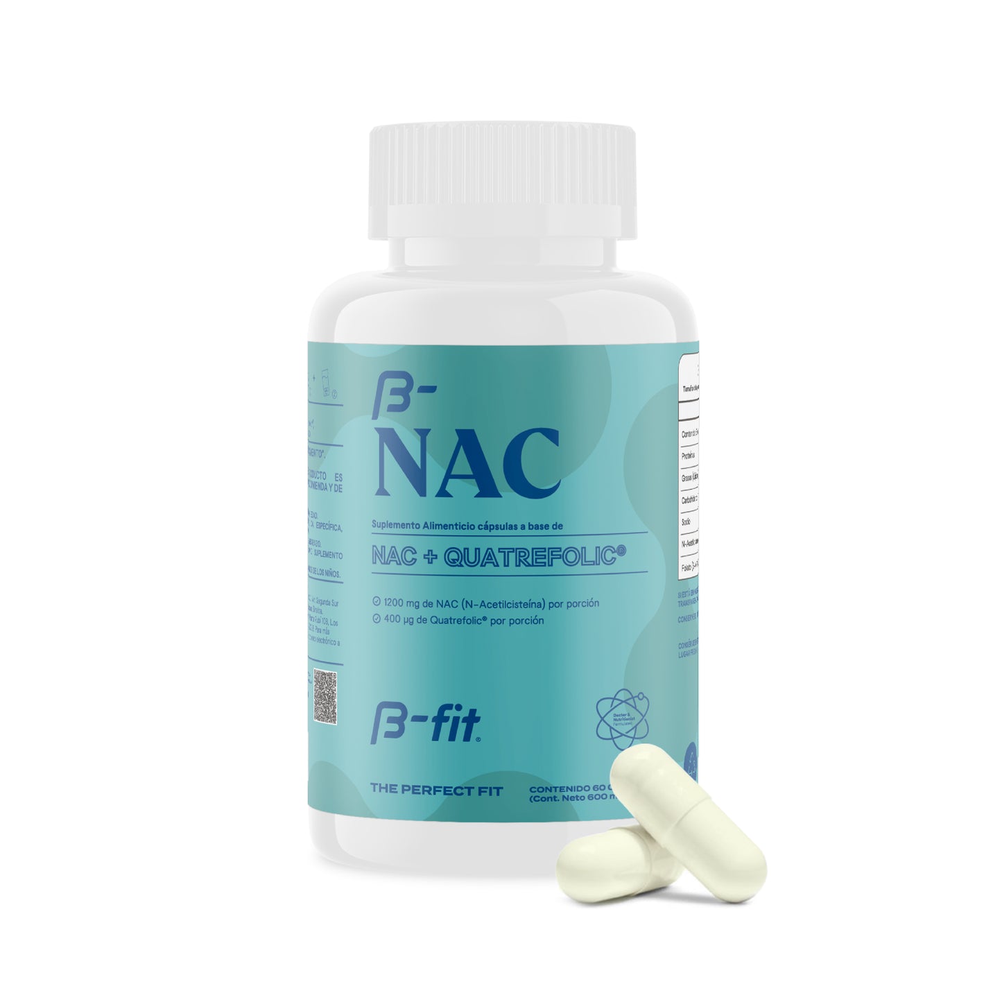 NAC (N Acetil Cisteína) + Quatrefolic - 60 Cápsulas | B-fit