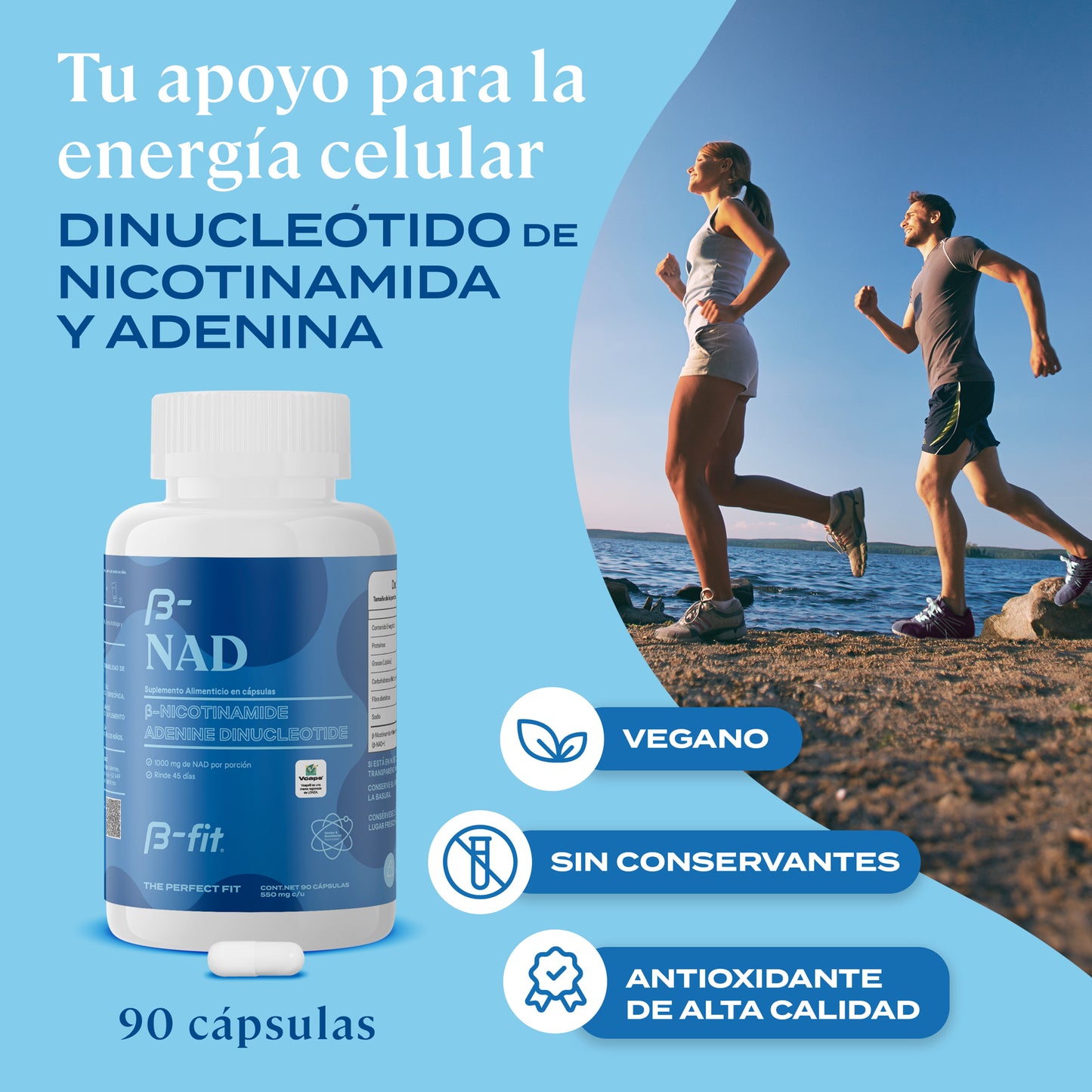 NAD (Nicotinamide Adenine Dinucleotide) - 90 Cápsulas | B-fit