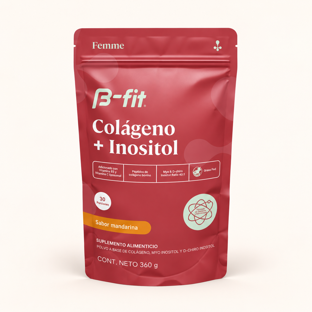 Pouch de colágeno y inositol sabor mandarina