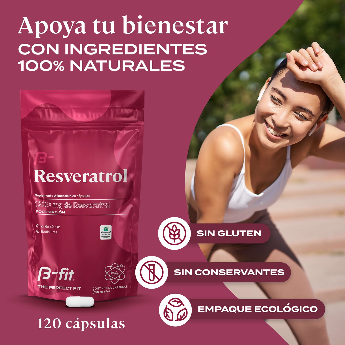 Resveratrol - 120 cápsulas | B-fit