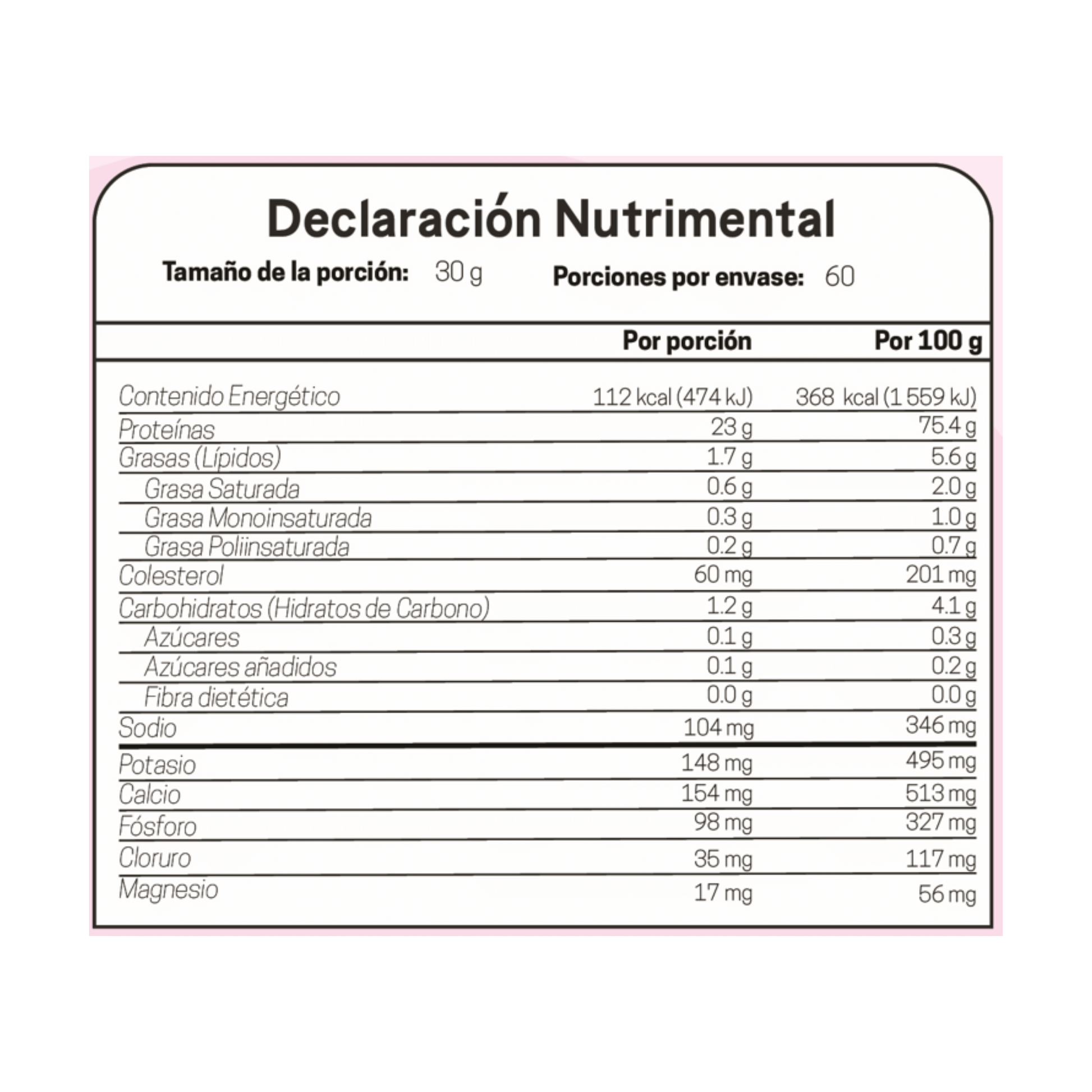 Tabla nutrimental