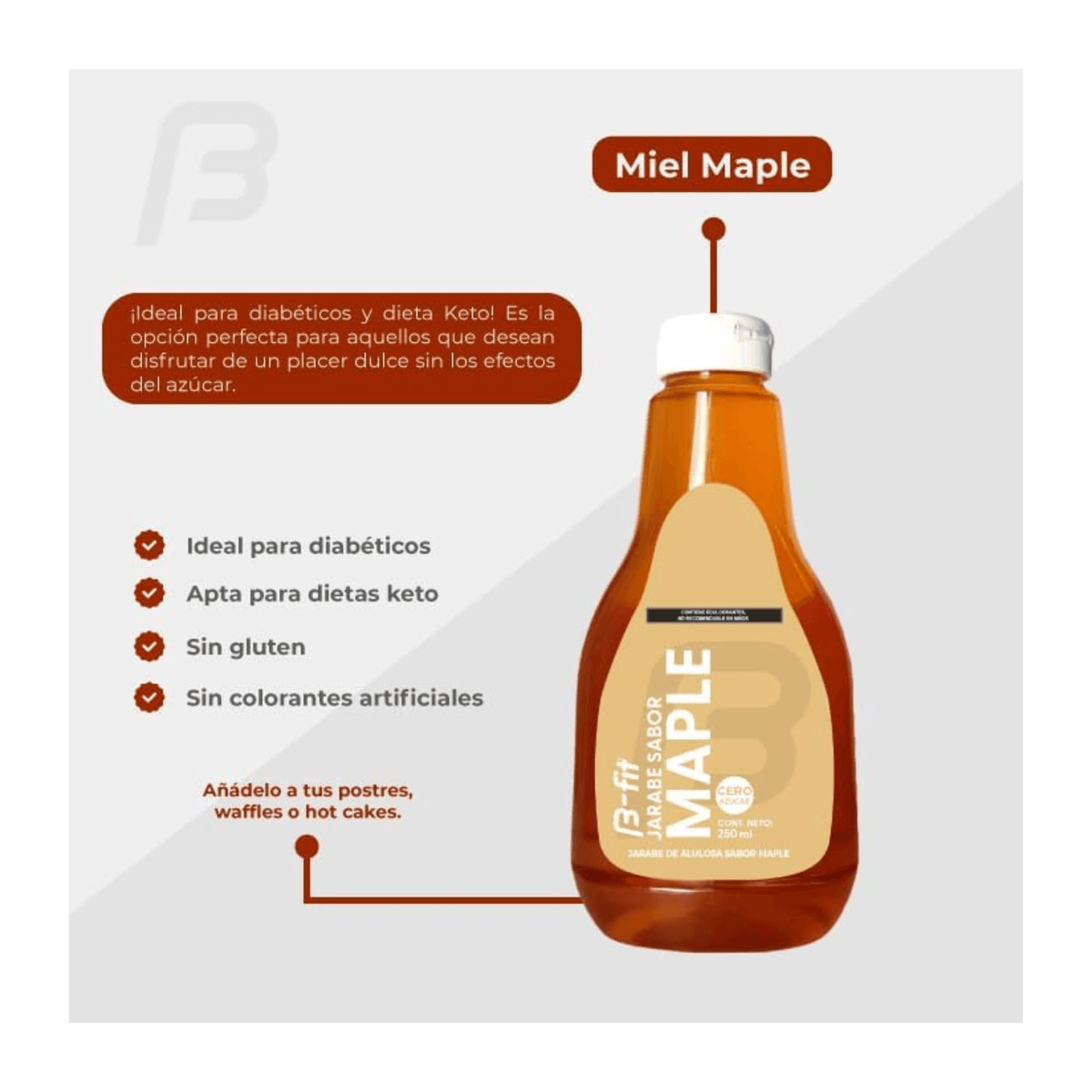 Miel maple sin azúcar Keto. | B-fit