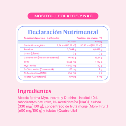 Inositol 40:1 + Folatos y NAC - Polvo